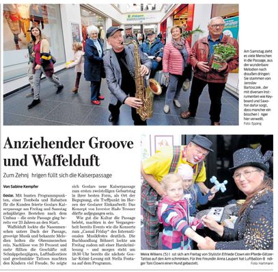 Eine tolle Jubiläumsveranstaltung in Goslar.
Die Kaiserpassage wurde 10. Und wir waren das Highlight.